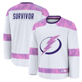 Fenge TB.Lightning White Hockey Fights Cancer Survivor Practice Jerseys