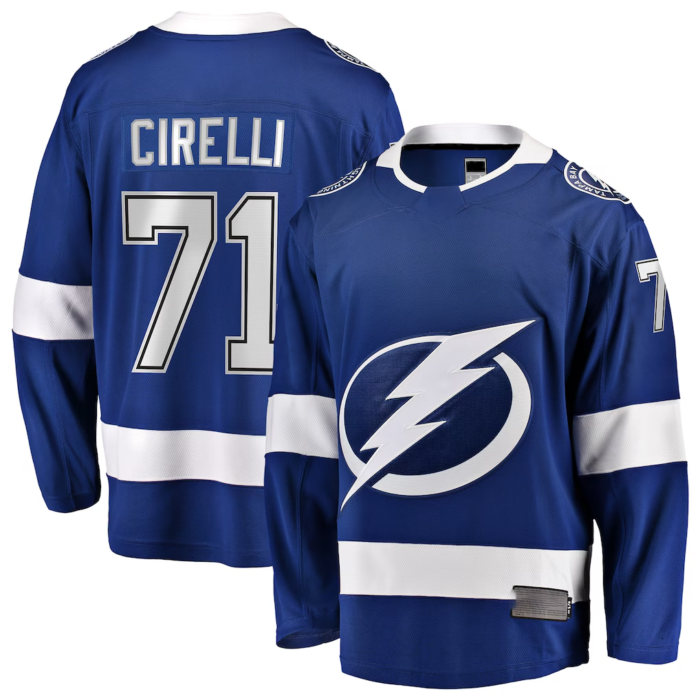 Fenge TB.Lightning #71 Anthony Cirelli Blue Home Breakaway Player Jerseys