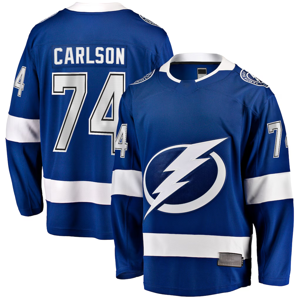 Fenge TB.Lightning #74 John Carlson Blue Home Breakaway Jerseys