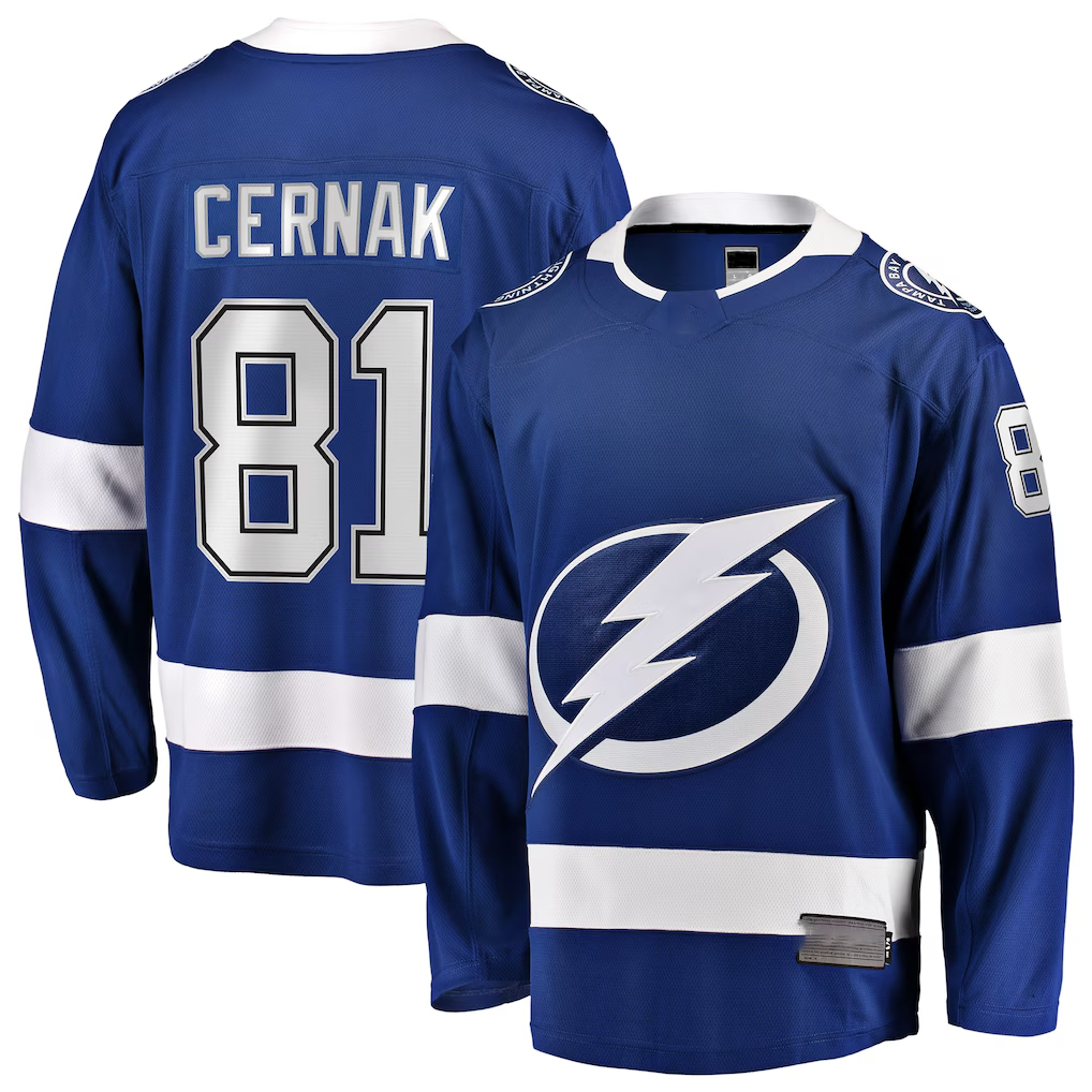 Fenge TB.Lightning #81 Erik Cernak Blue Home Breakaway Player Jerseys
