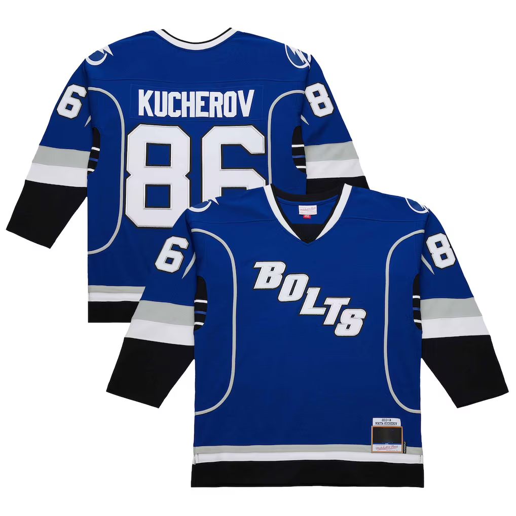Fenge TB.Lightning #86 Nikita Kucherov Blue 2013-14 Power Play Jerseys