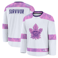 Fenge T.Maple Leafs White Hockey Fights Cancer Survivor Practice Jerseys
