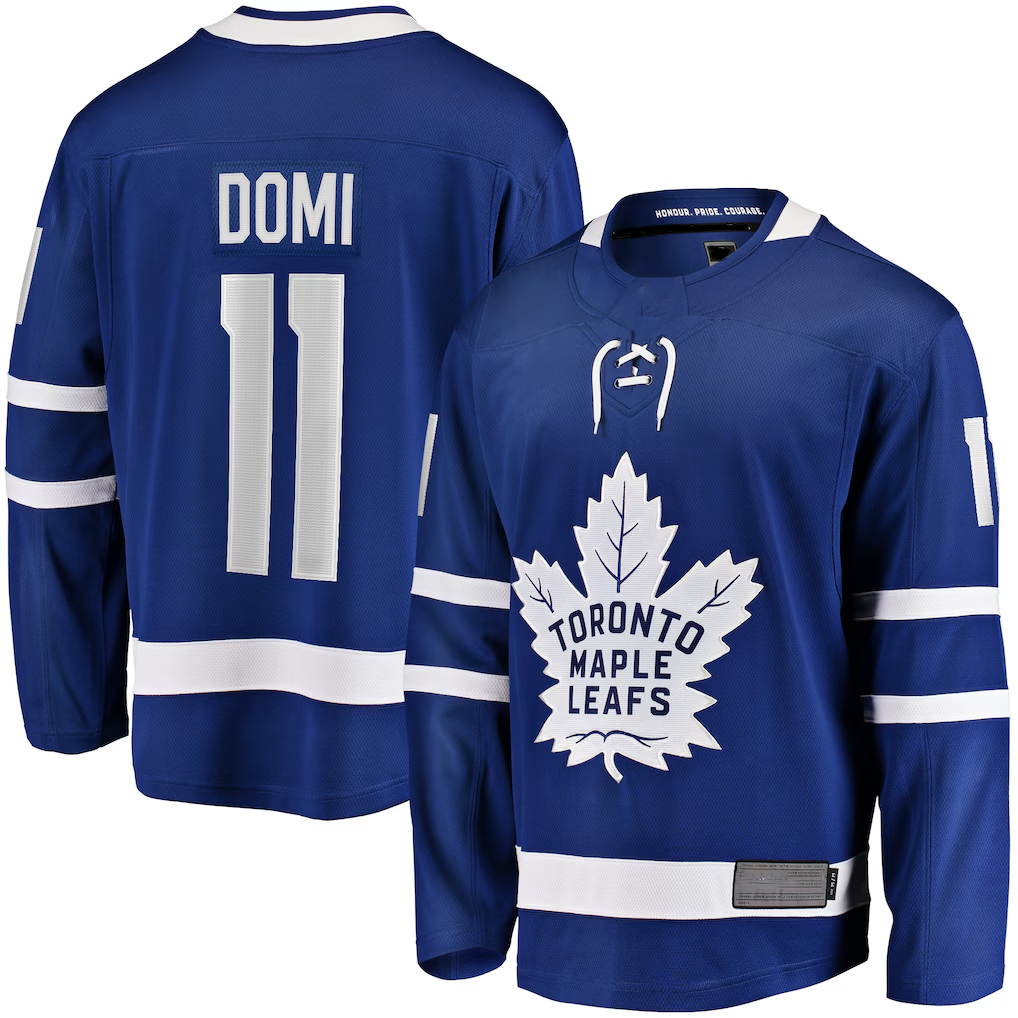 Fenge T.Maple Leafs #11 Max Domi Blue Home Breakaway Jerseys