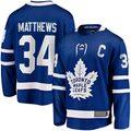 Fenge T.Maple Leafs #34 Auston Matthews Blue Captain Patch Home Breakaway Player Jerseys