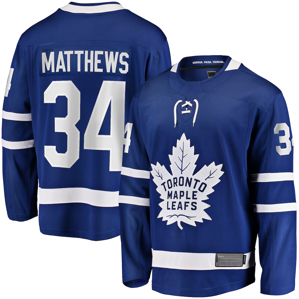Fenge T.Maple Leafs #34 Auston Matthews Blue Home Breakaway Jerseys