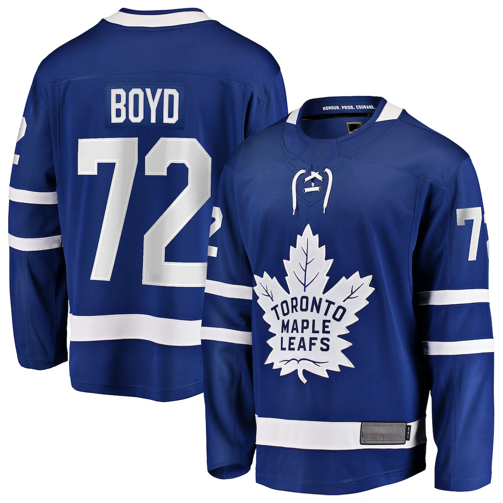 Fenge T.Maple Leafs #72 Travis Boyd Blue Home Breakaway Jerseys