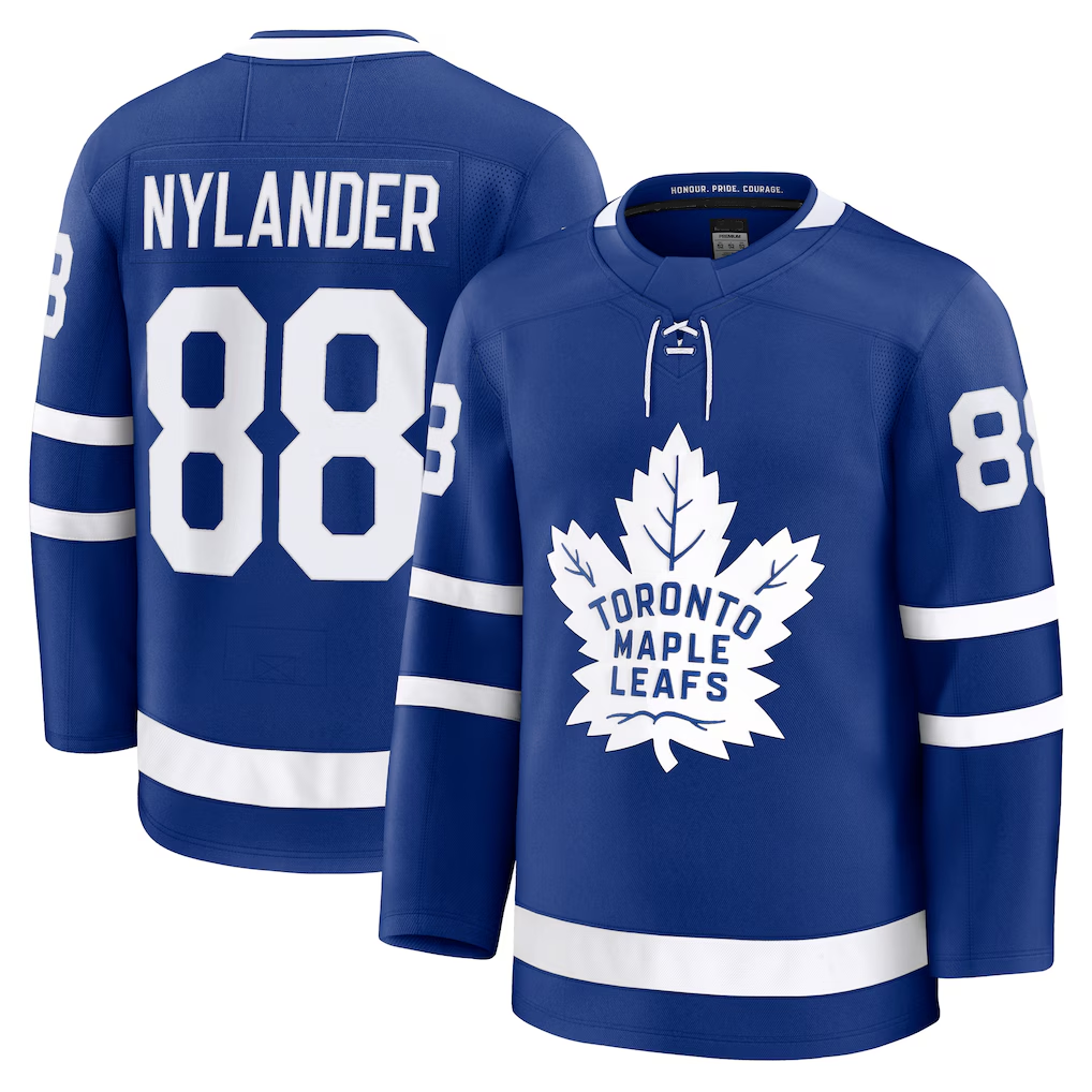 Fenge T.Maple Leafs #88 William Nylander Blue Home Premium Jerseys