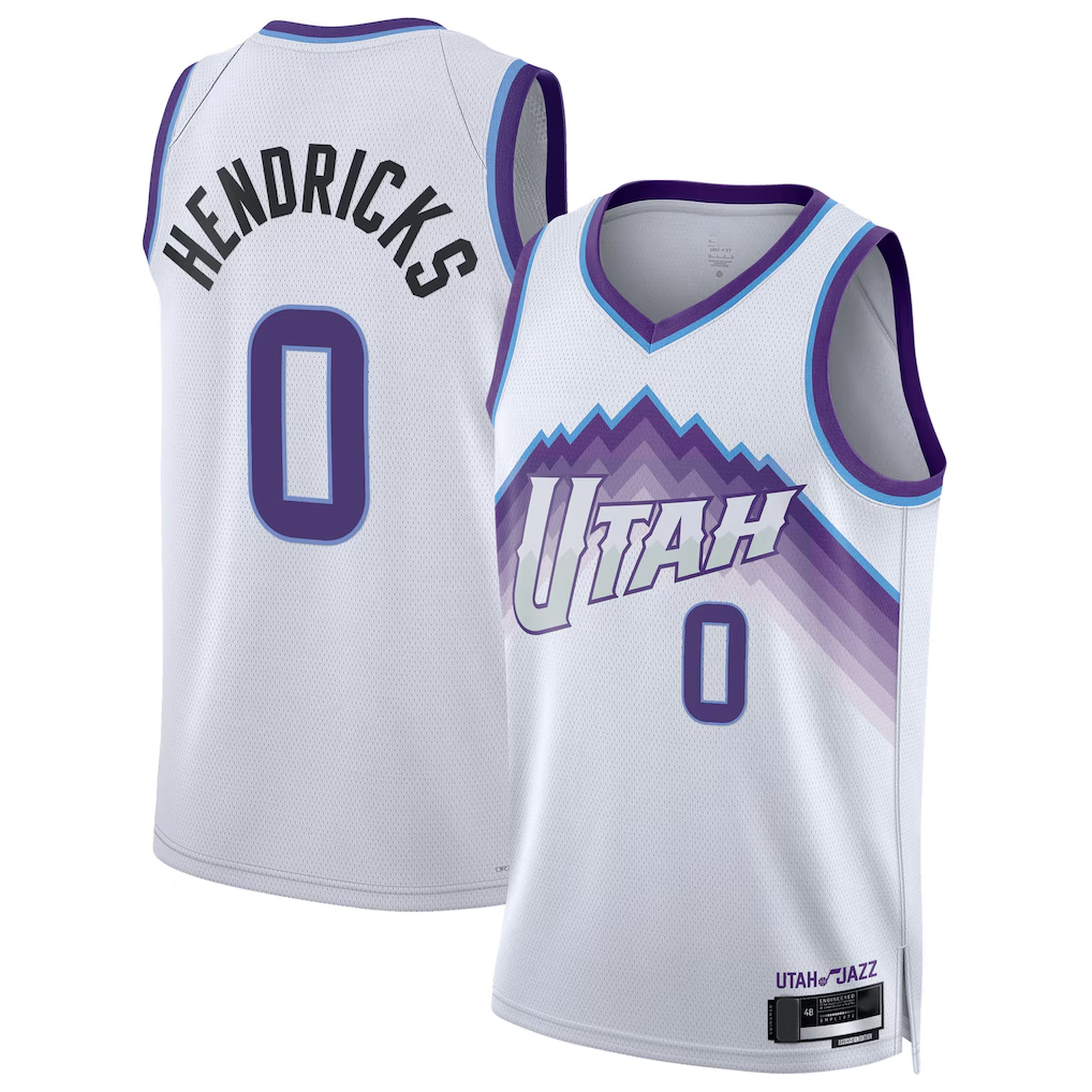 Fenge U.Jazz #0 Taylor Hendricks White Swingman Jerseys - Association Edition