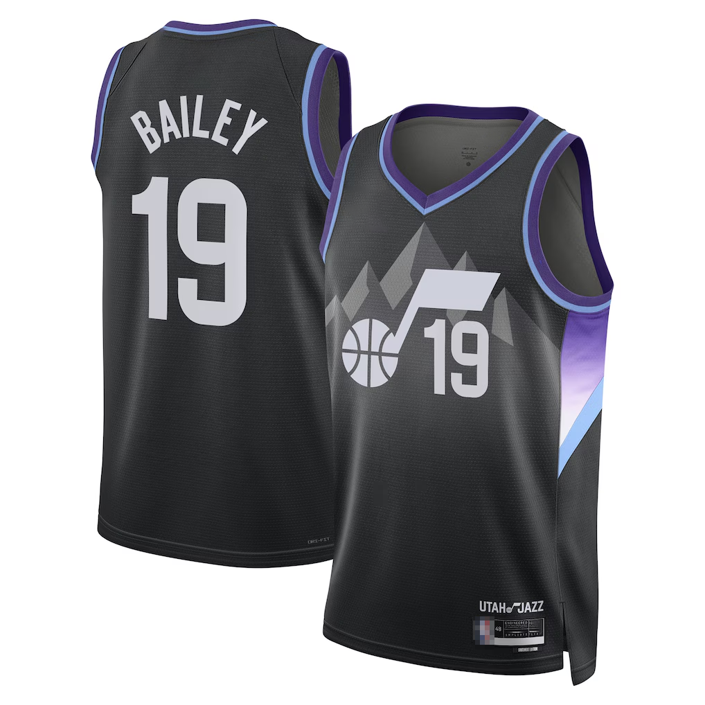 Fenge U.Jazz #19 Ace Bailey Black Swingman Player Jerseys - Statement Edition