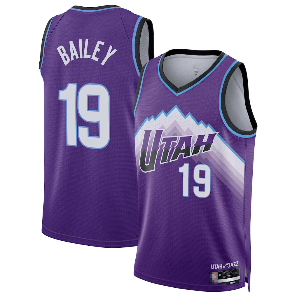 Fenge U.Jazz #19 Ace Bailey Purple Swingman Jerseys - Icon Edition