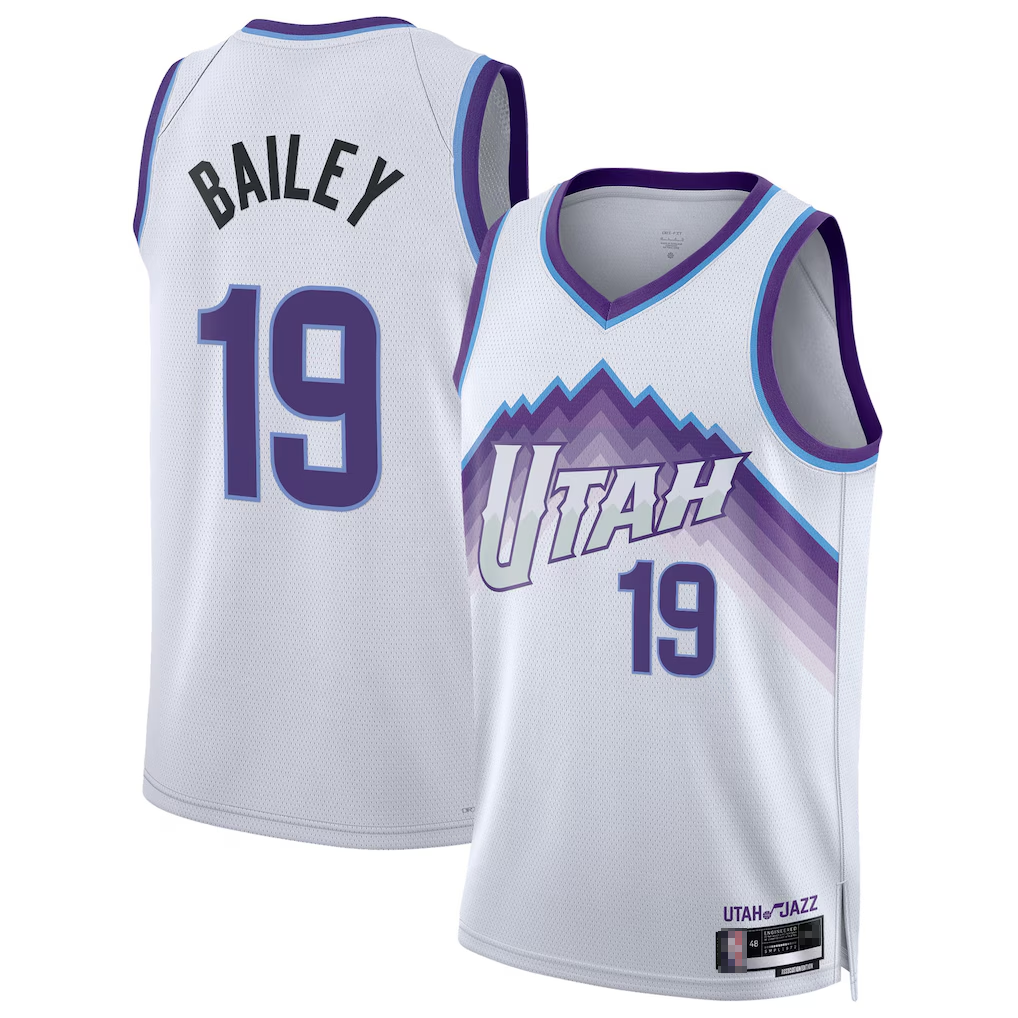 Fenge U.Jazz #19 Ace Bailey White Swingman Jerseys- Association Edition