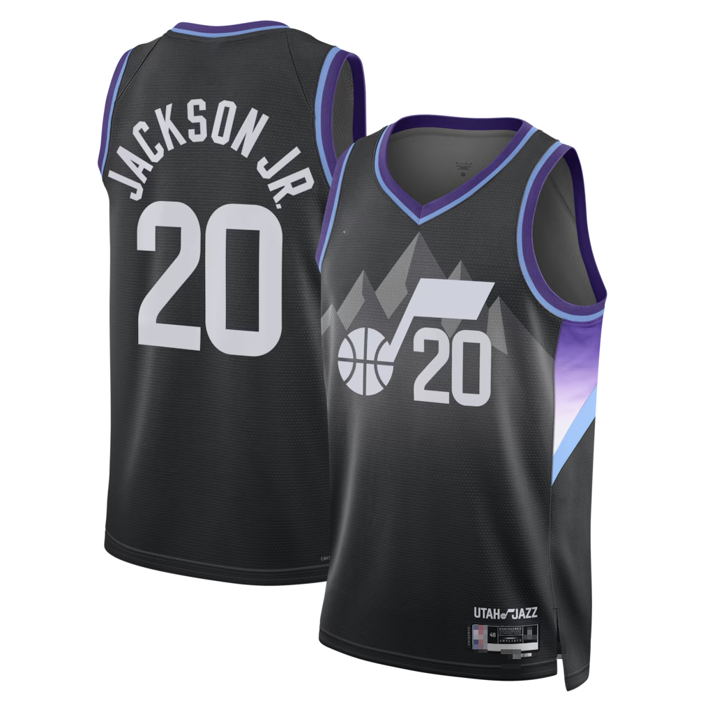 Fenge U.Jazz #20 Jaren Jackson Jr. Black Swingman Jerseys - Statement Edition