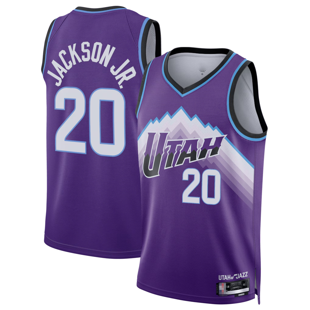 Fenge U.Jazz #20 Jaren Jackson Jr. Purple Swingman Jerseys- Icon Edition