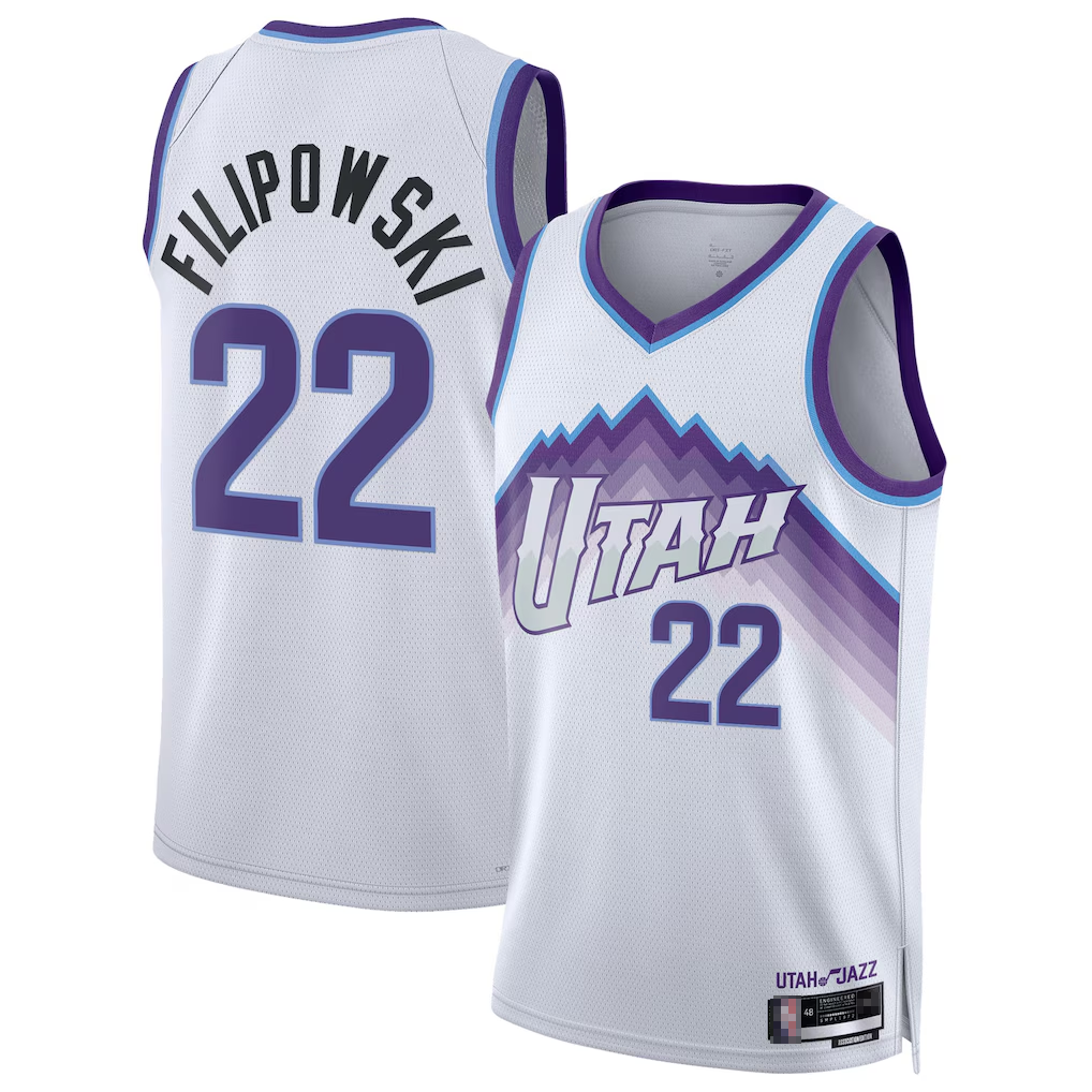 Fenge U.Jazz #22 Kyle Filipowski White Swingman Jerseys - Association Edition