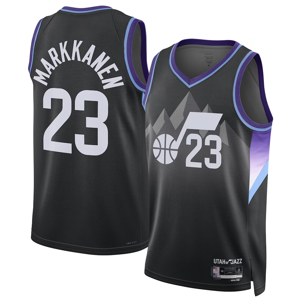 Fenge U.Jazz #23 Lauri Markkanen Black 2024-2025 Swingman Jerseys - Statement Edition
