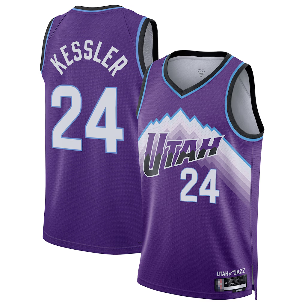 Fenge U.Jazz #24 Walker Kessler Purple Swingman Jerseys- Icon Edition