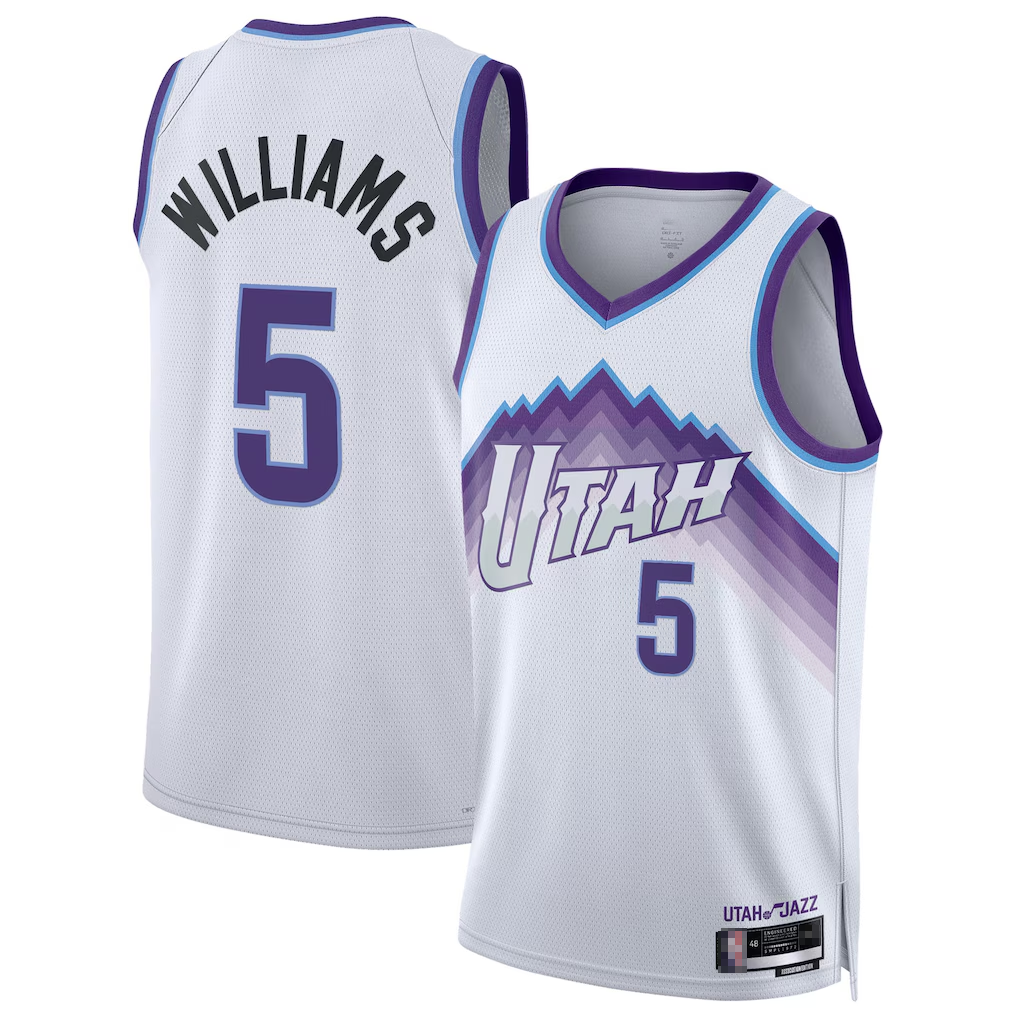 Fenge U.Jazz #5 Cody Williams White Swingman Jerseys - Association Edition