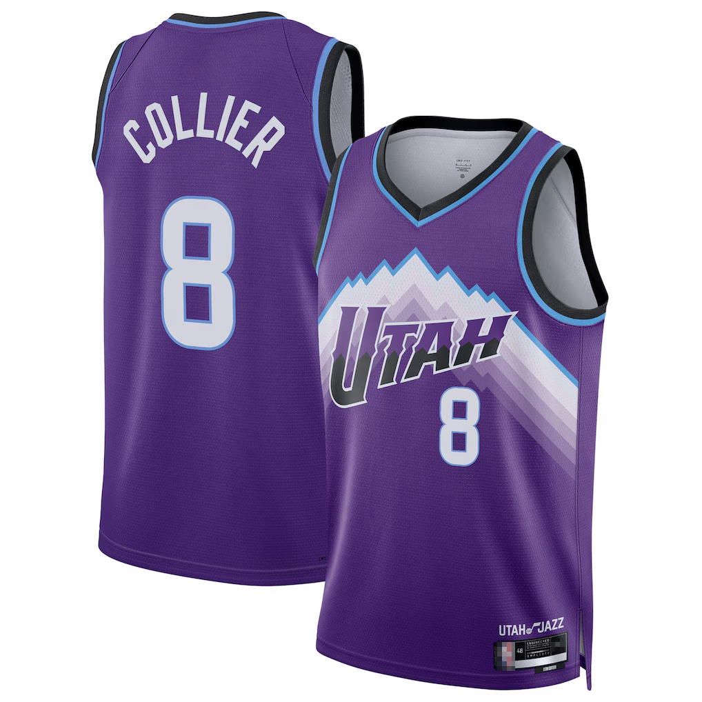 Fenge U.Jazz #8 Isaiah Collier Purple Swingman Jerseys - Icon Edition