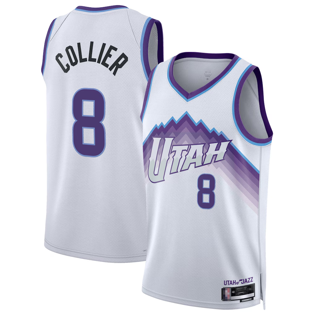 Fenge U.Jazz #8 Isaiah Collier White Swingman Jerseys - Association Edition