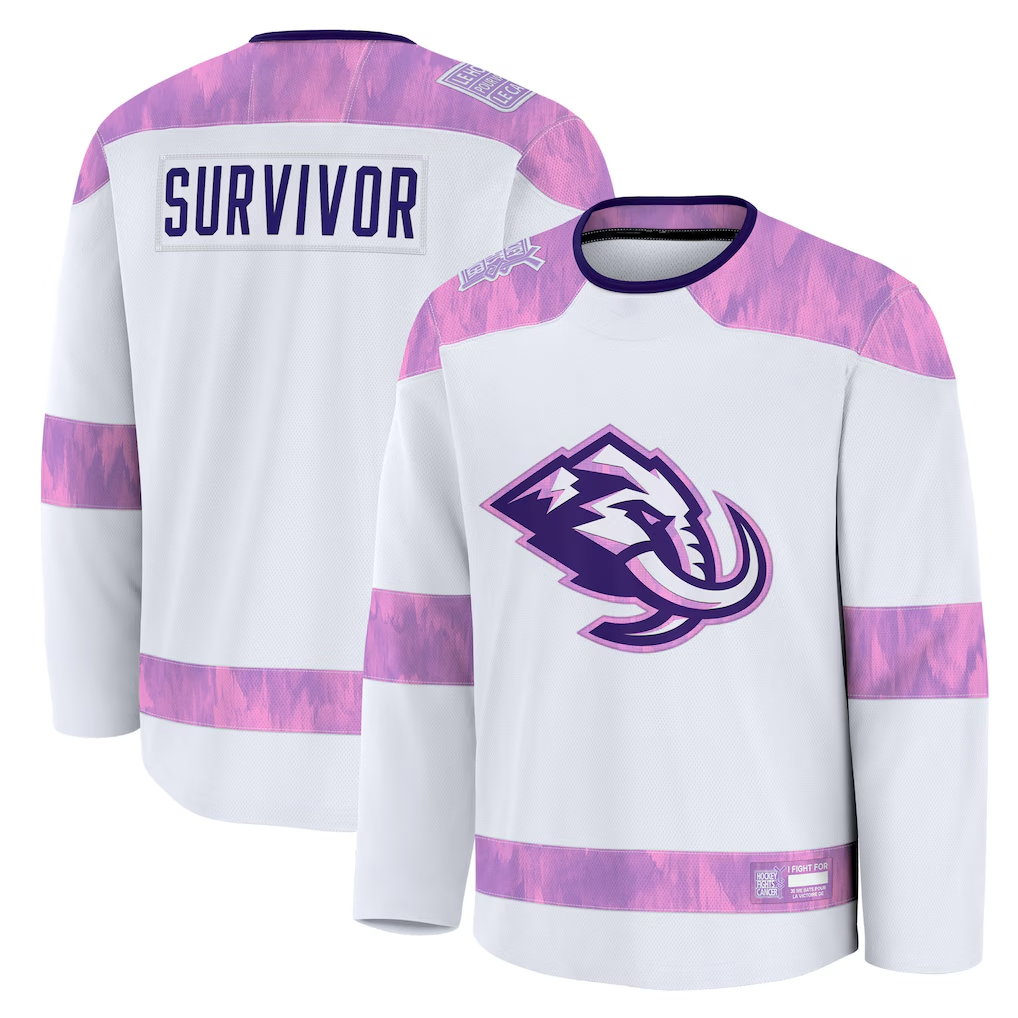 Fenge U.Mammoth White Hockey Fights Cancer Survivor Practice Jerseys