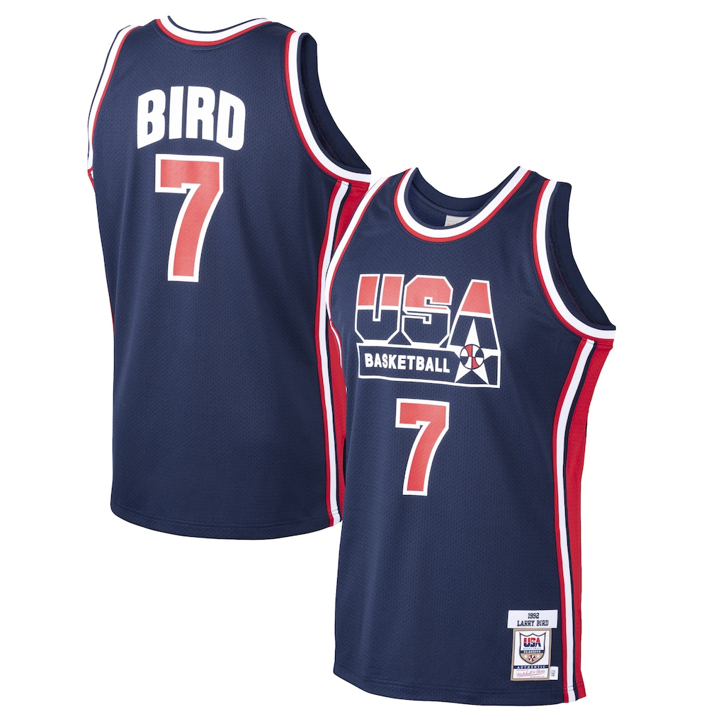 Fenge USA Basketball #7 Larry Bird Mitchell & Ness Navy 1992 Dream Team Authentic Jerseys