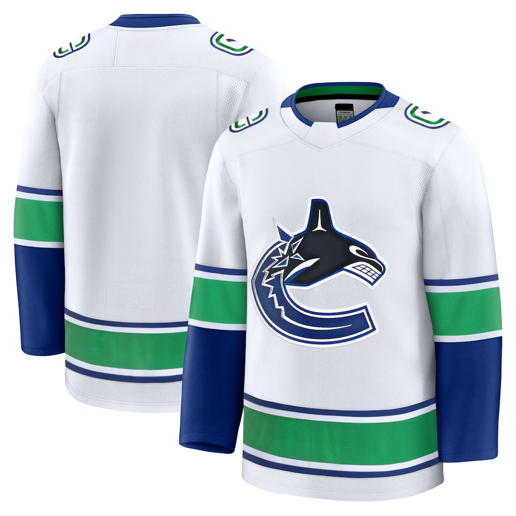 Fenge V.Canucks White Away Premium Jerseys