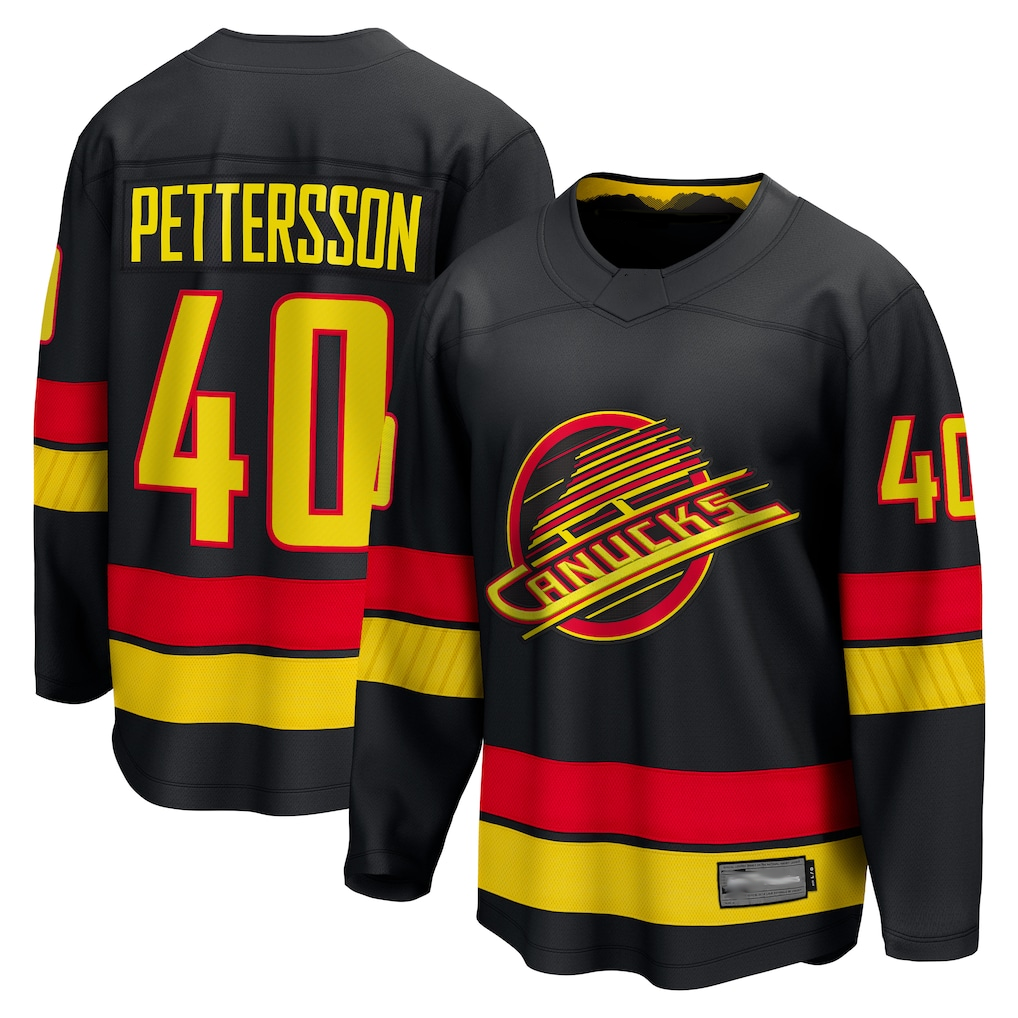Fenge V.Canucks #40 Elias Pettersson Black Breakaway Jerseys