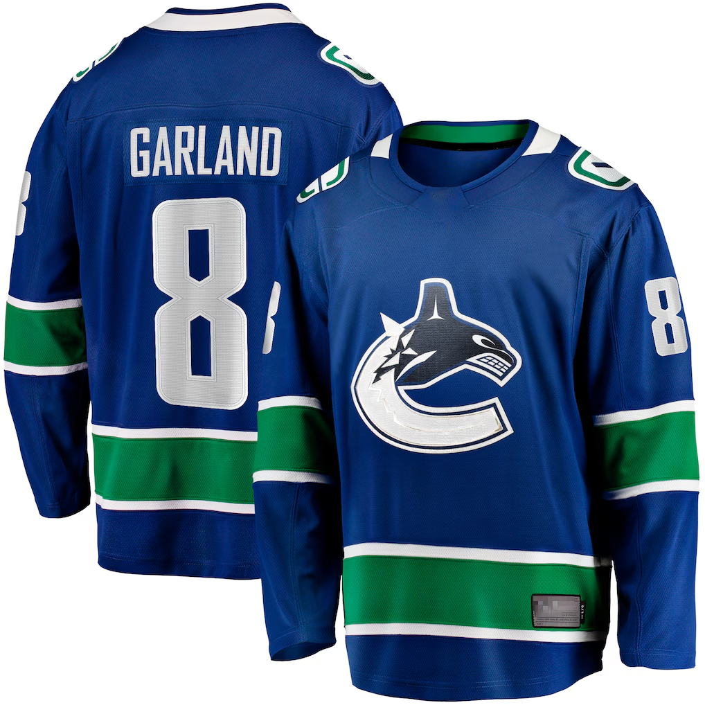 Fenge V.Canucks #8 Conor Garland Blue Home Breakaway Jerseys