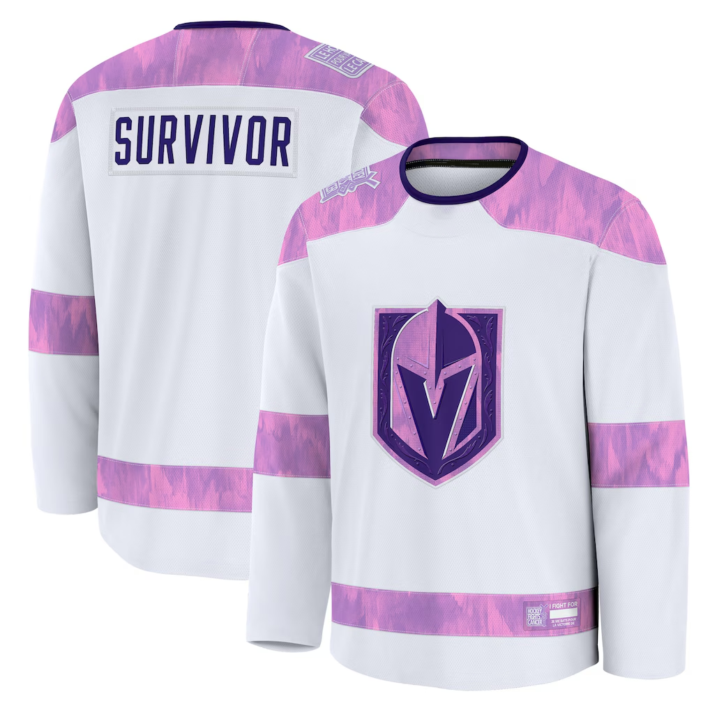 Fenge V.Golden Knights White Hockey Fights Cancer Survivor Practice Jerseys