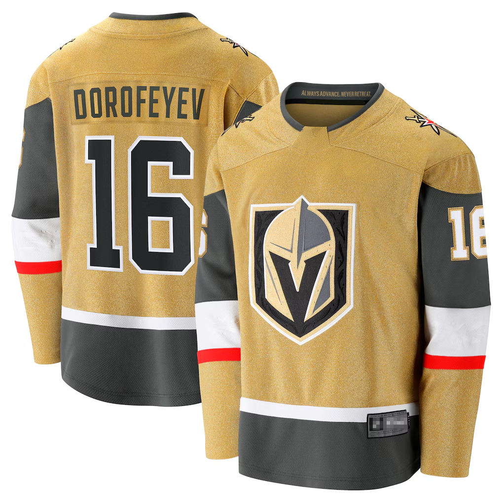 Fenge V.Golden Knights #16 Pavel Dorofeyev Gold Premier Breakaway Player Jerseys