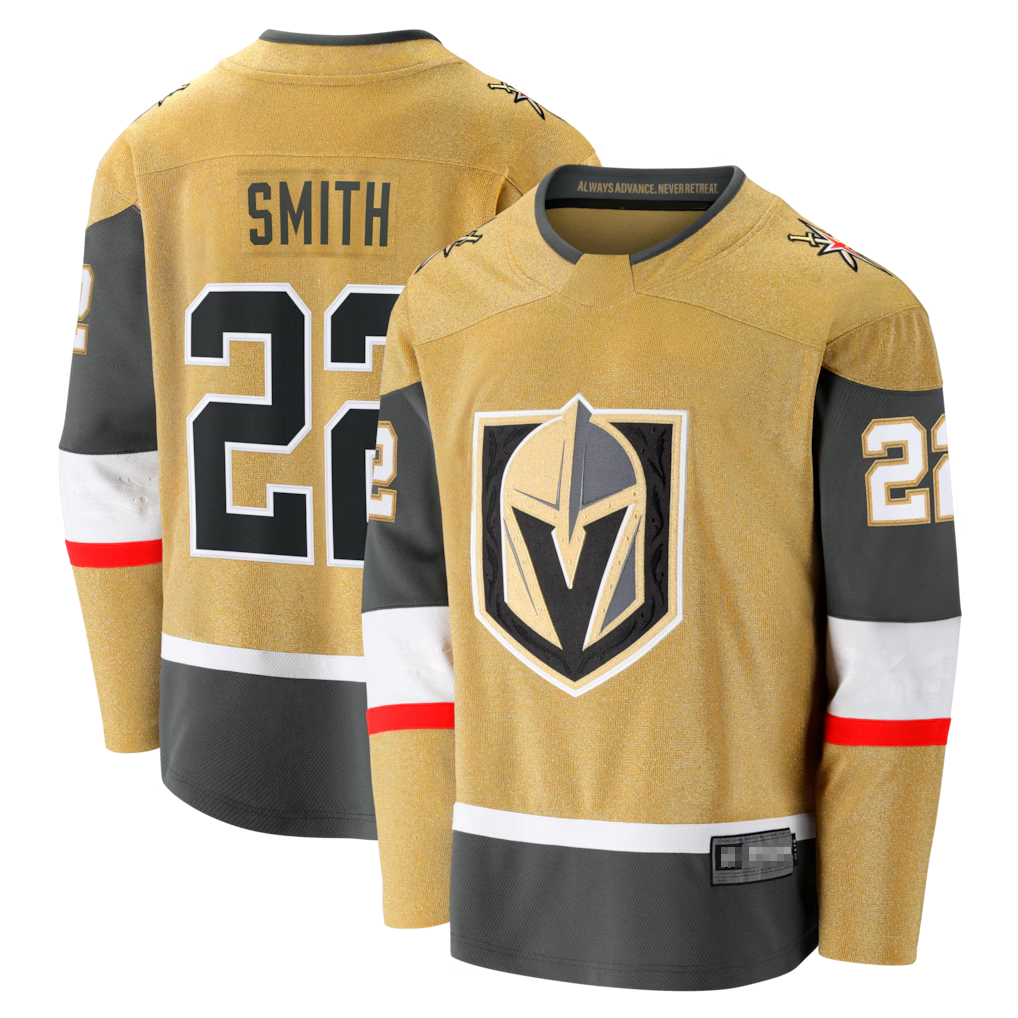 Fenge V.Golden Knights #22 Cole Smith Gold Home Breakaway Jerseys