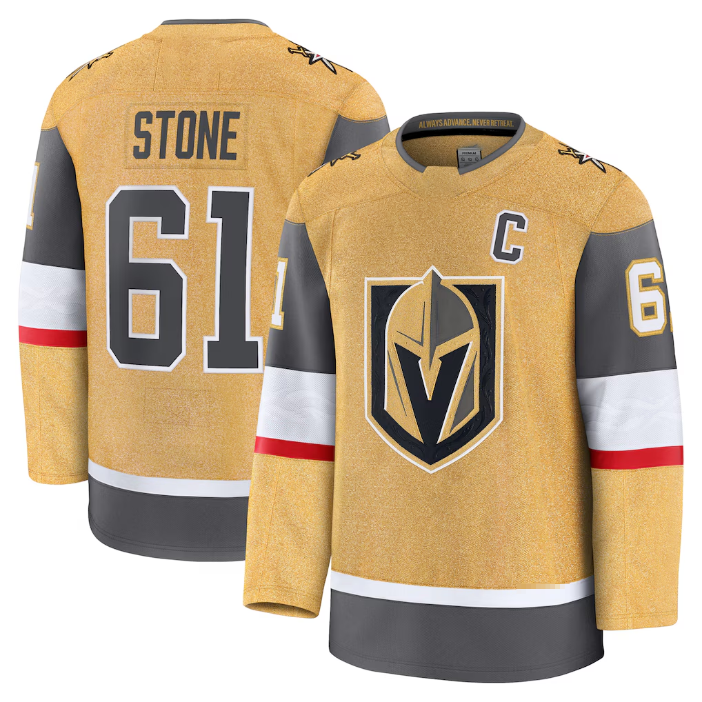 Fenge V.Golden Knights #61 Mark Stone Gold Home Premium Jerseys