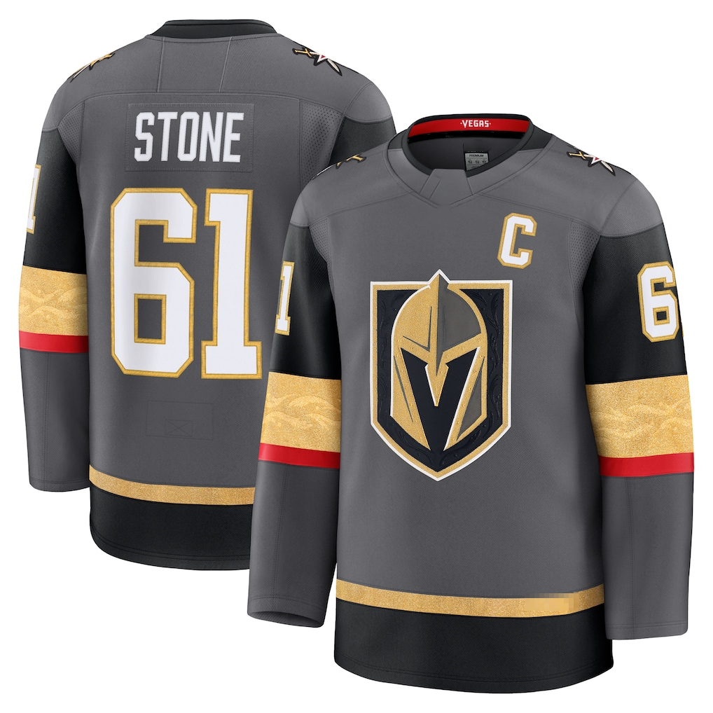 Fenge V.Golden Knights #61 Mark Stone Gray Alternate Premium Jerseys