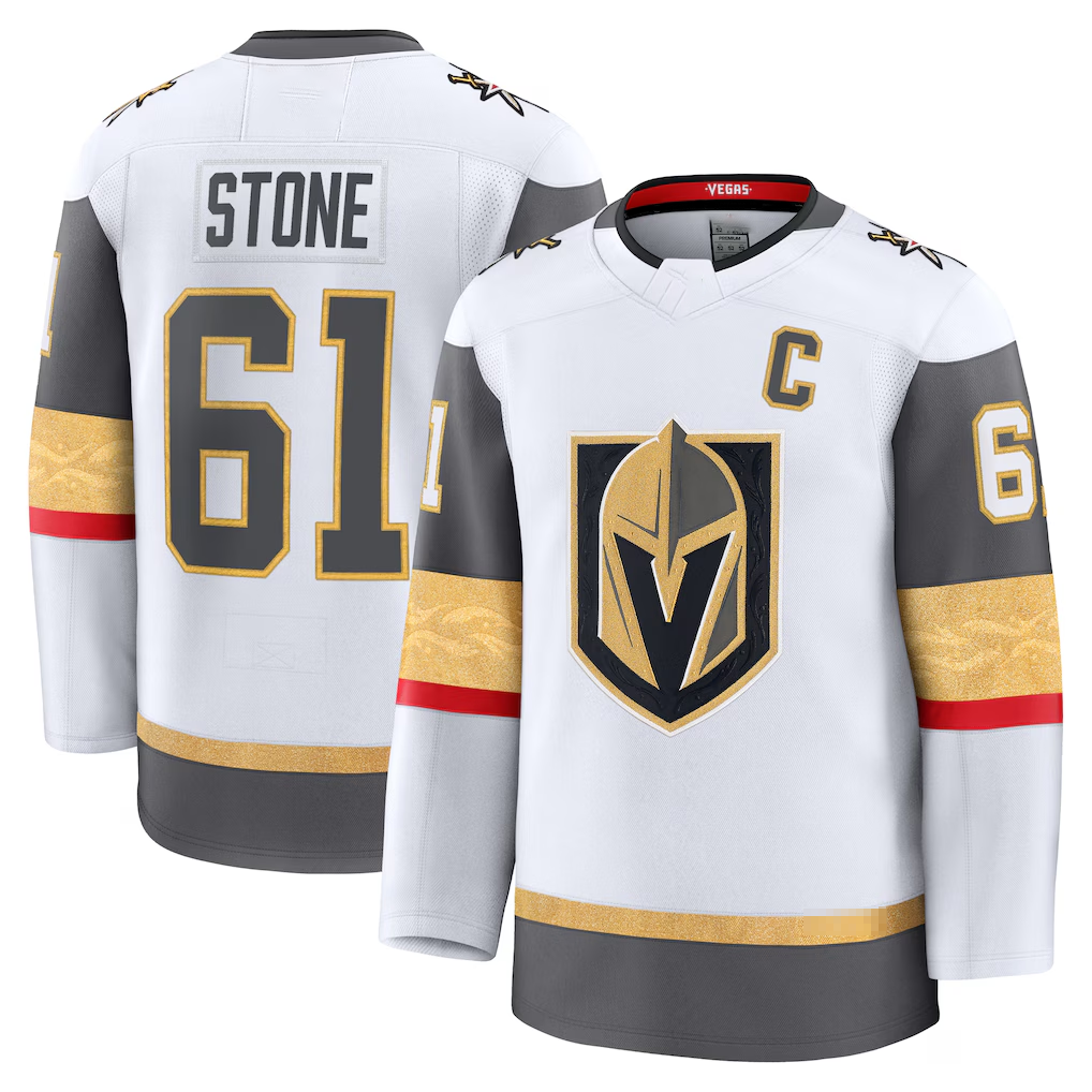 Fenge V.Golden Knights #61 Mark Stone White Away Premium Jerseys