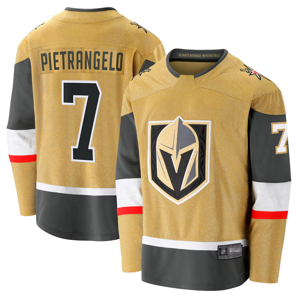 Fenge V.Golden Knights #7 Alex Pietrangelo Gold Home Breakaway Jerseys