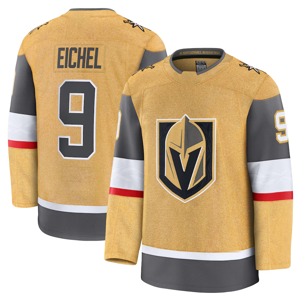 Fenge V.Golden Knights #9 Jack Eichel Gold Home Premium Jerseys