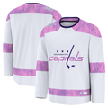 Fenge W.Capitals White 2024 Hockey Fights Cancer Practice Jerseys