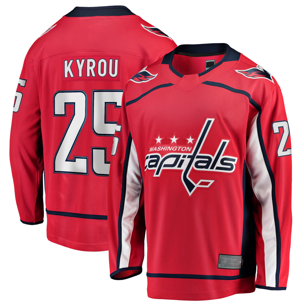 Fenge W.Capitals #25 Jordan Kyrou Red Home Breakaway Jerseys