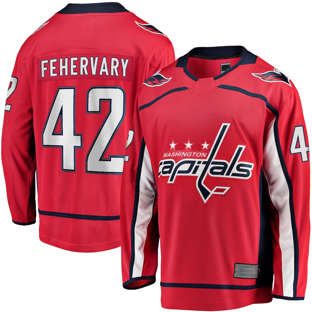 Fenge W.Capitals #42 Martin Fehervary Red Home Breakaway Player Jerseys