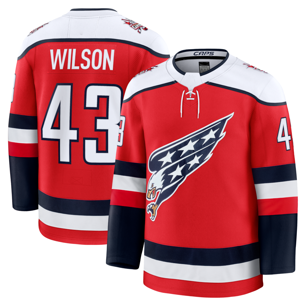 Fenge W.Capitals #43 Tom Wilson Red Alternate Premium Player Jerseys