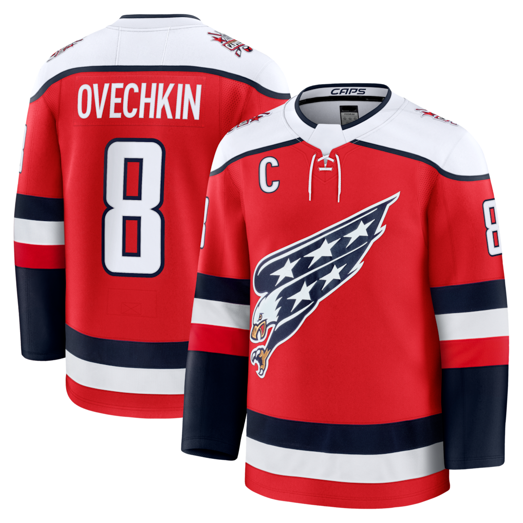 Fenge W.Capitals #8 Alexander Ovechkin Red Alternate Premium Player Jerseys