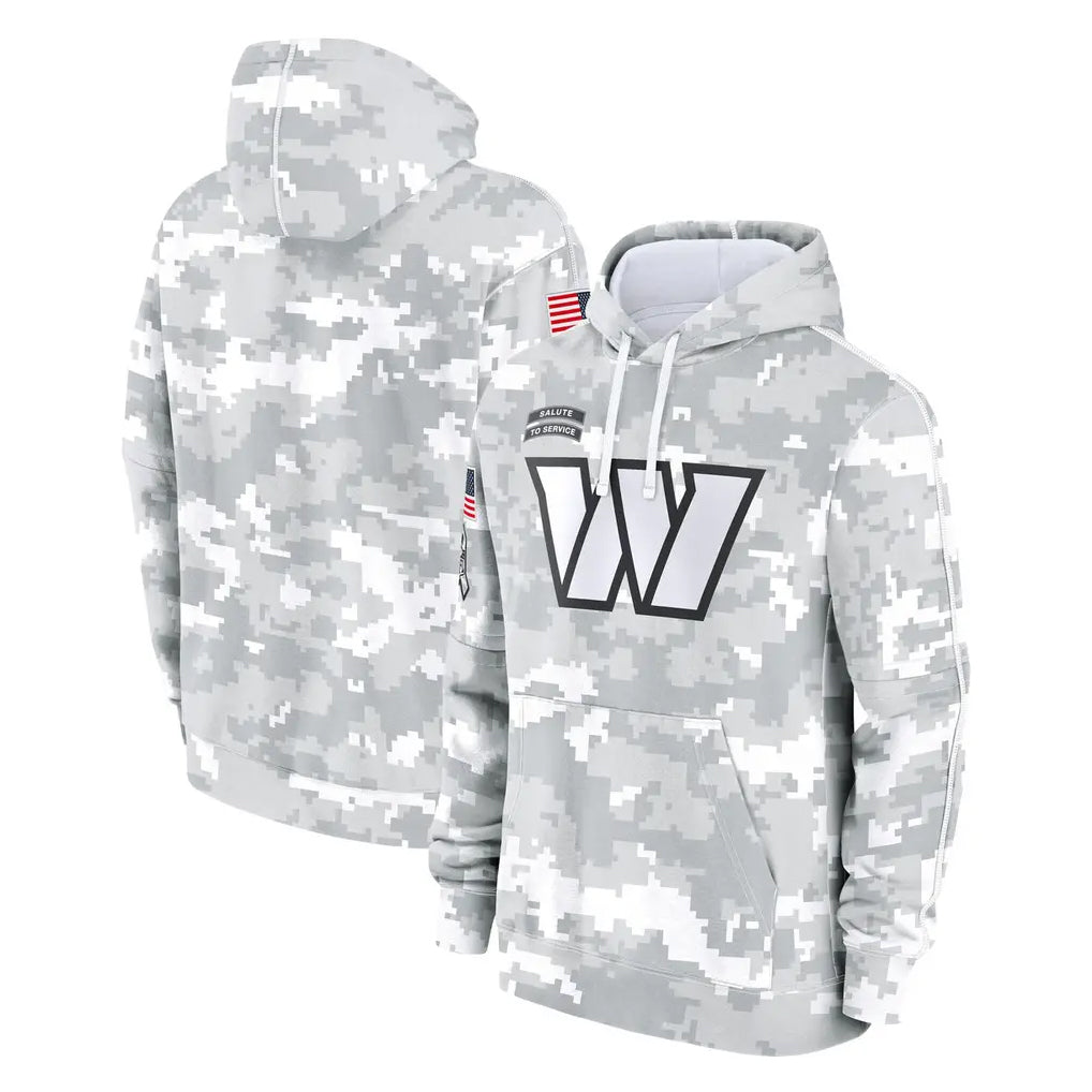 Fenge W.Commanders Arctic Camo Limited Salute to Service Pullover Hoodies Game Blank Player Stitched Jerseys