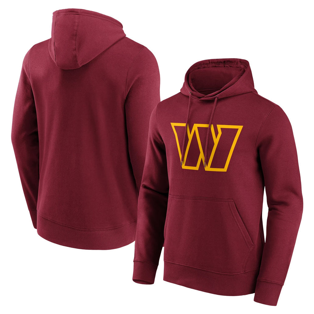 Fenge W.Commanders Burgundy LOGO Pullover Hoodies Game Blank Player Stitched Jerseys