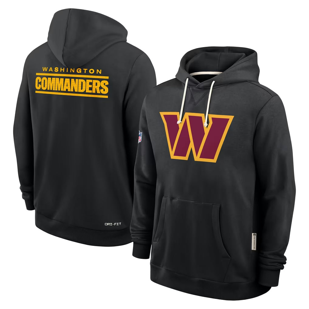 Fenge W.Commanders Gray LOGO Performance Pullover Hoodies Game Blank Player Stitched Jerseys