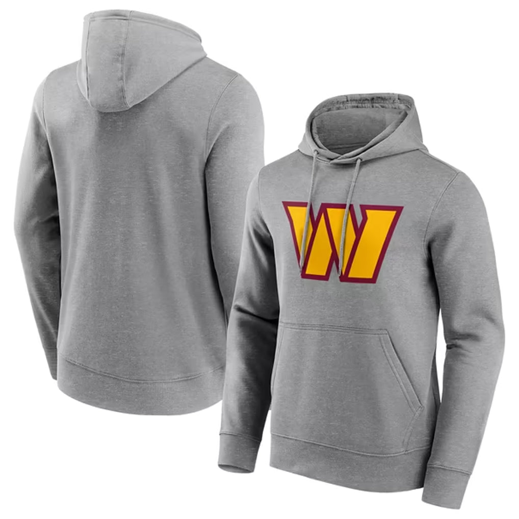 Fenge W.Commanders Gray LOGO Pullover Hoodies Game Blank Player Stitched Jerseys