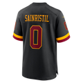 Fenge W.Commanders #0 Mike Sainristil Black Hail Raiser Alternate Game Stitched Jersey