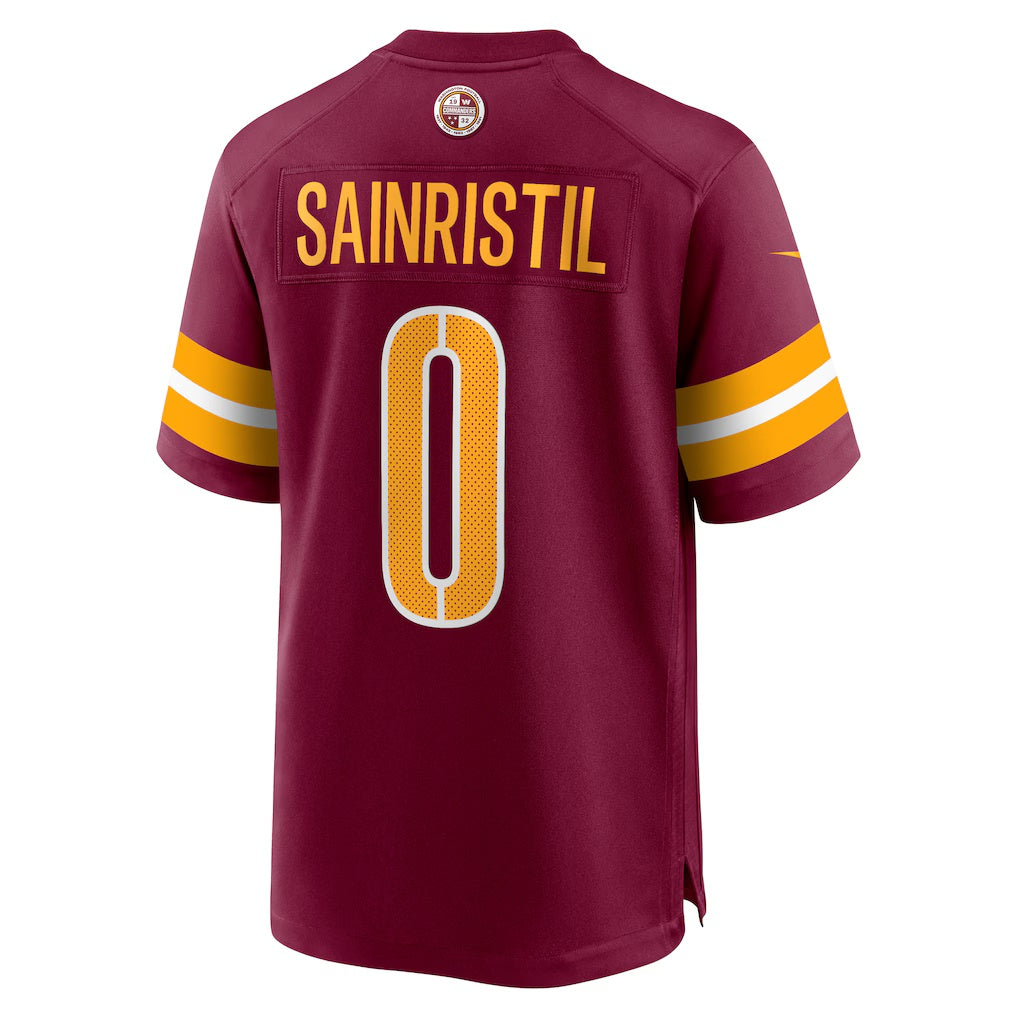 Fenge W.Commanders #0 Mike Sainristil Burgundy Game Stitched Jerseys