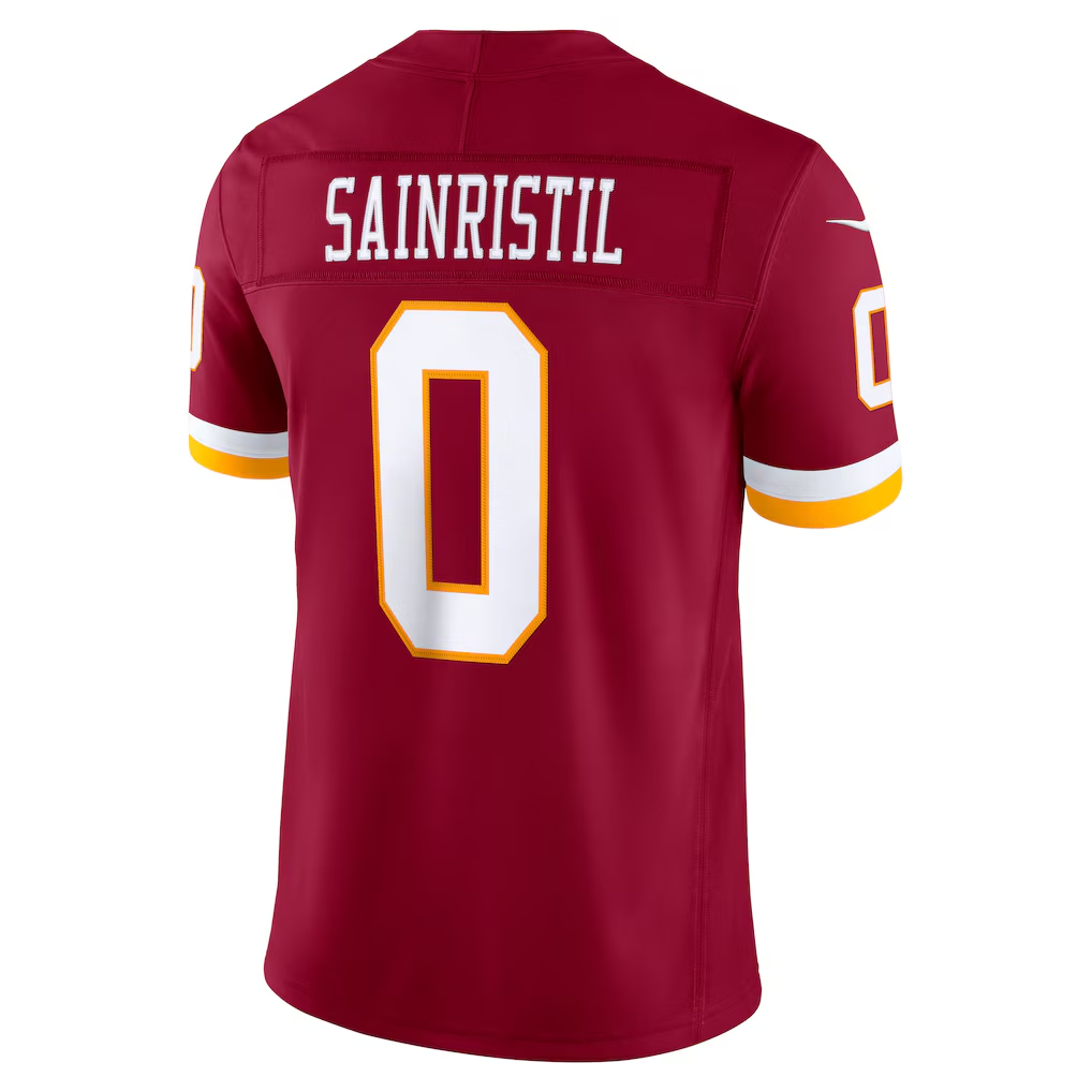 Fenge W.Commanders #0 Mike Sainristil Burgundy Team Vapor F.U.S.E. Stitched Limited Jerseys
