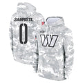 Fenge W.Commanders #0 Mike Sainristil Player Arctic Camo Salute to Service Hoodies Stitched Jerseys