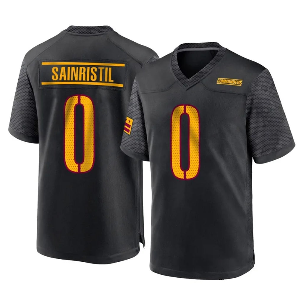 Fenge W.Commanders #0 Mike Sainristil Player Black Home Game Stitched Jerseys